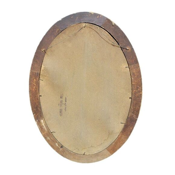 Antique Oval Long Tiger Stripe Picture Frame Painted Victorian Woman Portrait - Picture 4 of 8